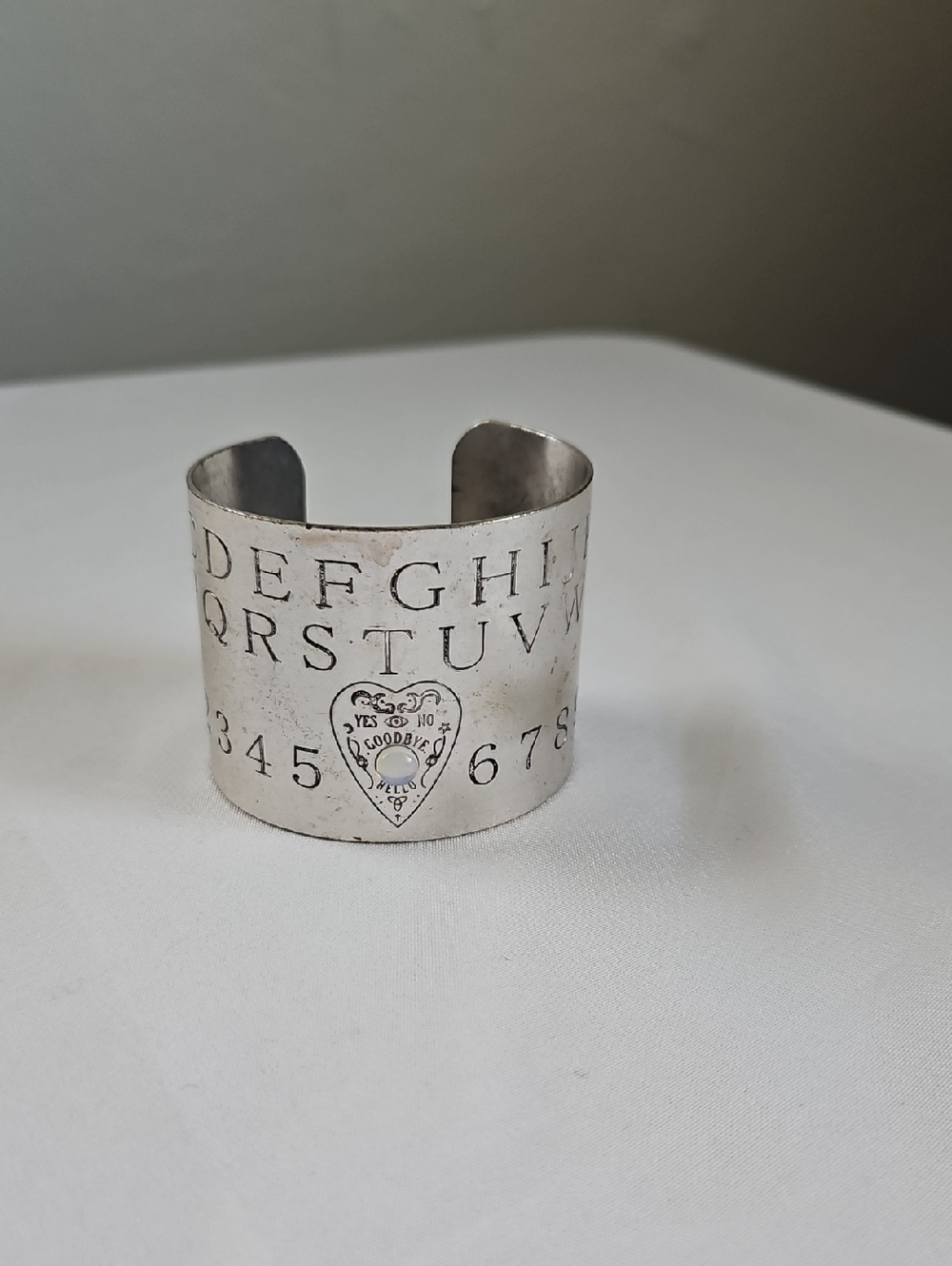Hot Topic Silver Ouija-Style Alphabet Cuff Bracelet